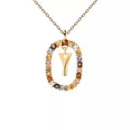 Collier avec pendentif ovale initiale - lettre