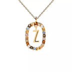 Collier avec pendentif ovale initiale - lettre