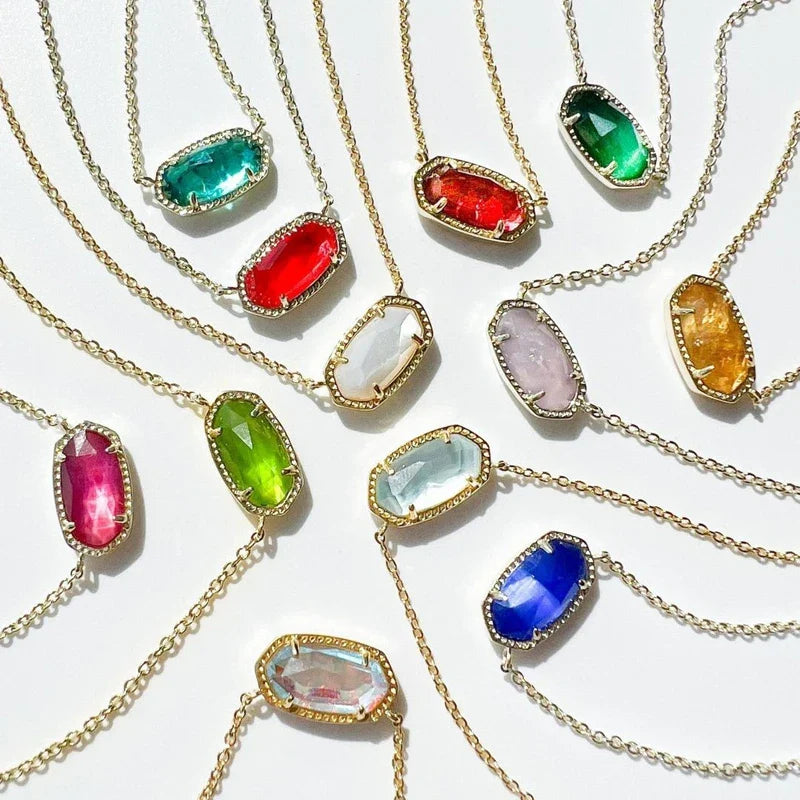 Collar con Colgante de Cristal de Color Signo del Zodiaco