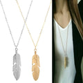 Collar con Colgante de Pluma para Hombre o Mujer oro