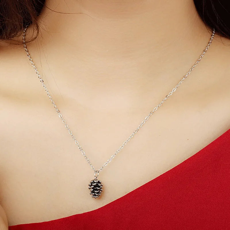 Collar con Colgante Piña Mujer plata