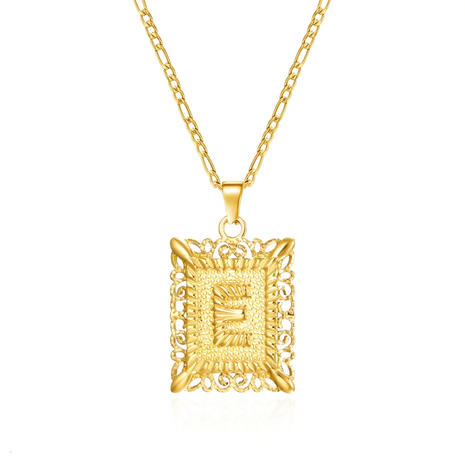 Collier avec pendentif rectangulaire initiale - lettre