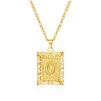 Collier avec pendentif rectangulaire initiale - lettre