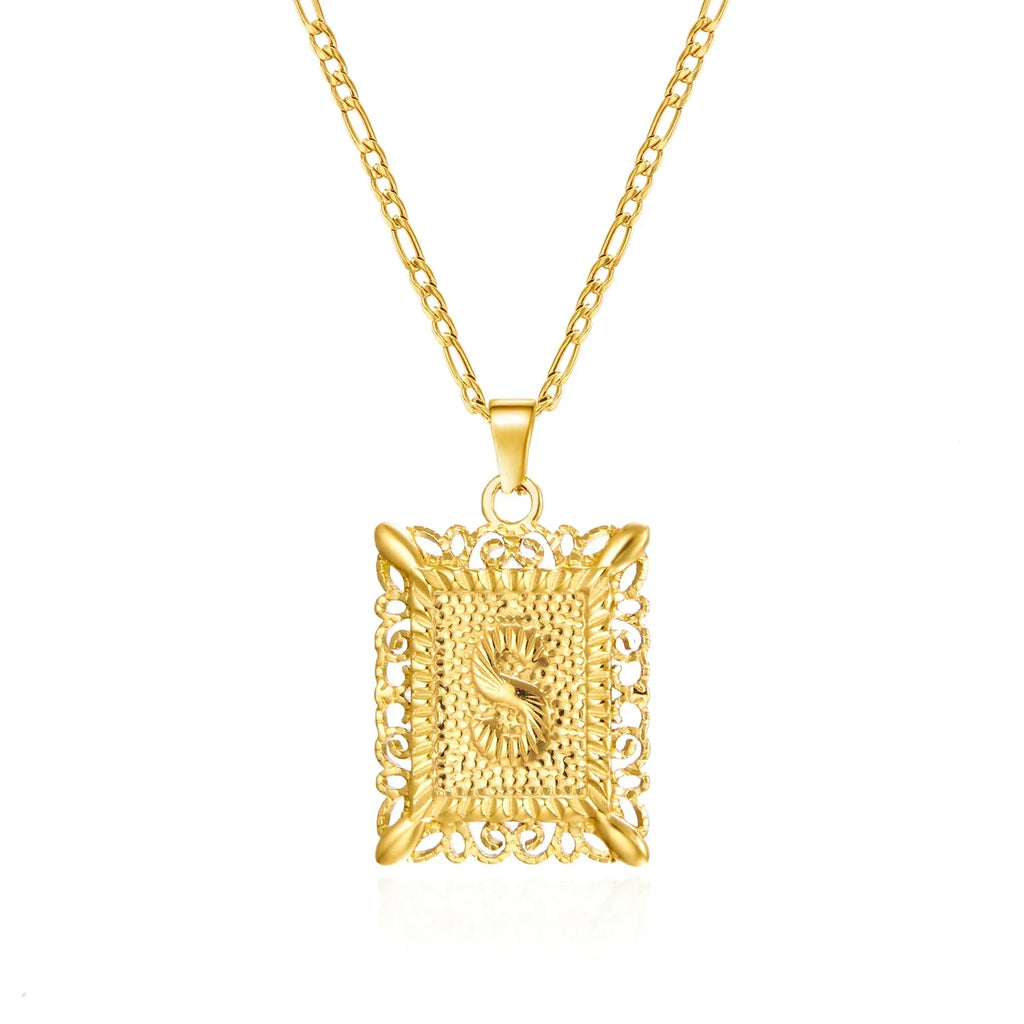 Collier avec pendentif rectangulaire initiale - lettre