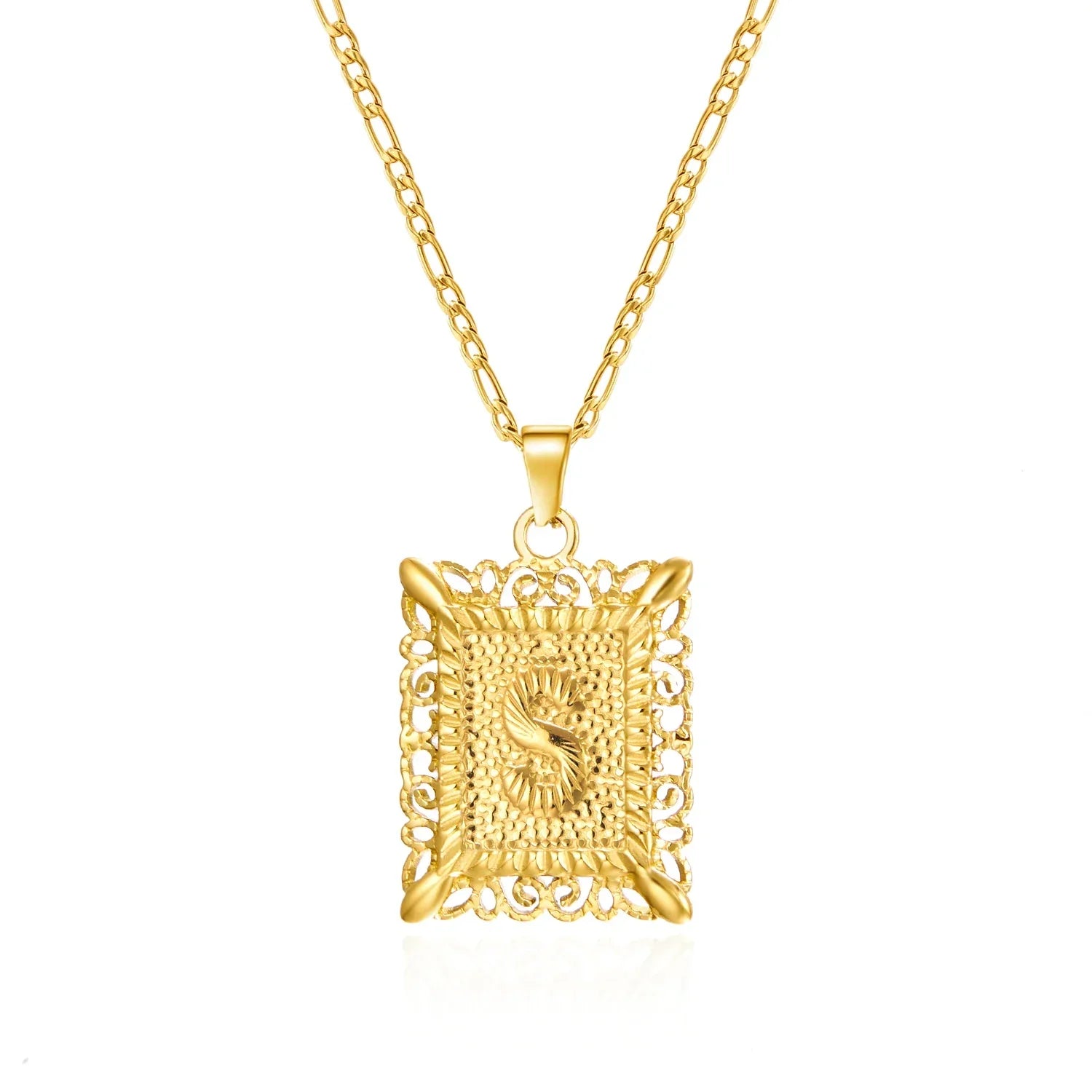 Collier avec pendentif rectangulaire initiale - lettre