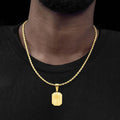 Collar con Colgante Rectangular de Palma oro