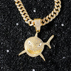 Collar con Colgante de Tiburón en Strass dorado