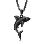 Collar con Colgante de Tiburón para Hombre negro