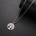 Collar con Colgante Redondo Árbol de la Vida Hombre o Mujer plata