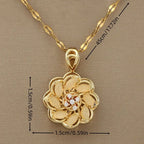 Collar con Colgante Giratorio Flor Anti-Estrés