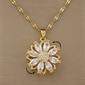 Collar con Colgante Giratorio Flor Antiestrés para Mujer