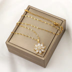 Collar con Colgante Giratorio Flor Antiestrés para Mujer