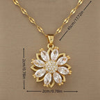 Collar con Colgante Giratorio Flor Antiestrés para Mujer