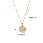 Collar con Colgante Giratorio Flor de Circonita contra la Ansiedad