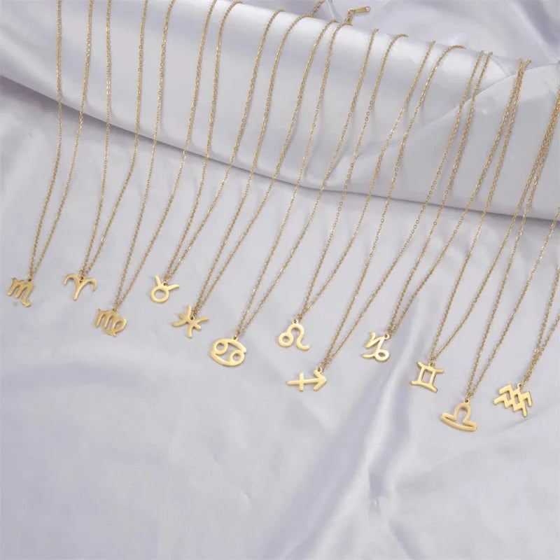 Collar con Colgante Dorado Signo del Zodíaco