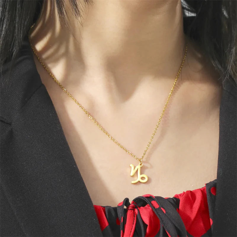 Collar con Colgante Dorado Signo del Zodíaco