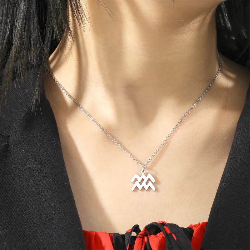 Collar con Colgante Dorado Signo del Zodíaco
