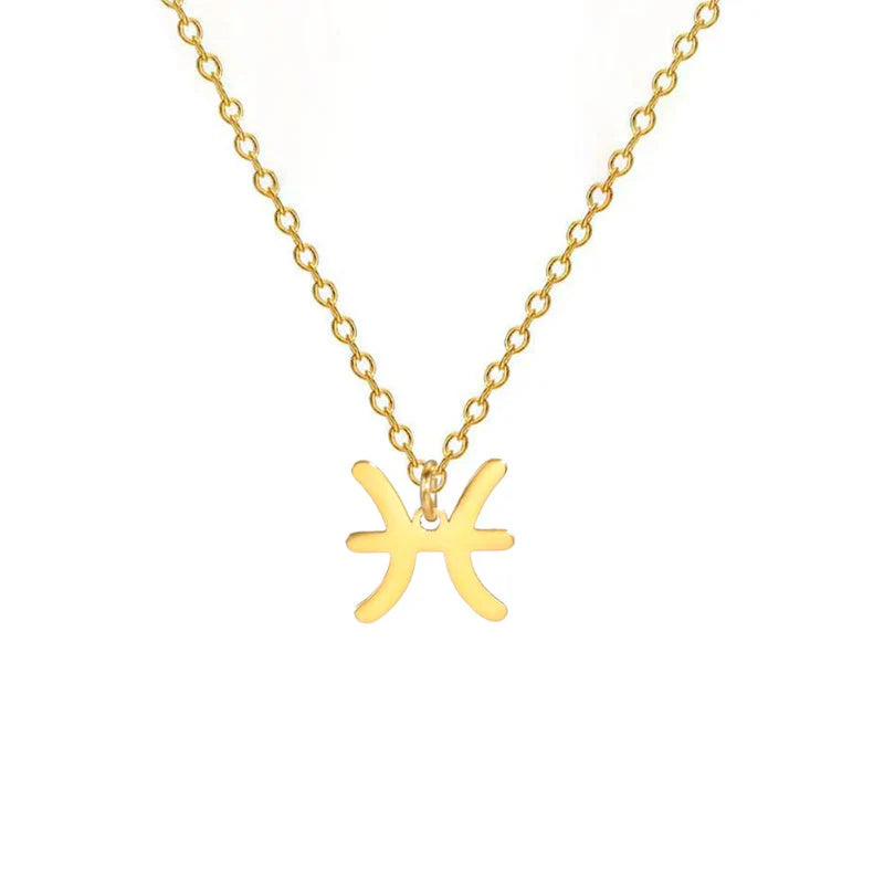 Collar con Colgante Dorado Signo del Zodíaco