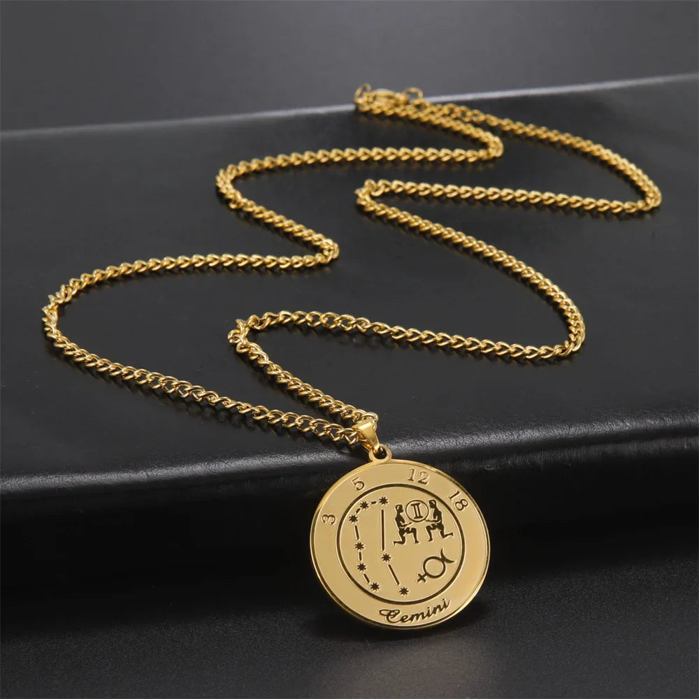 Collar con Colgante Signo del Zodiaco Astrológico para Hombre o Mujer