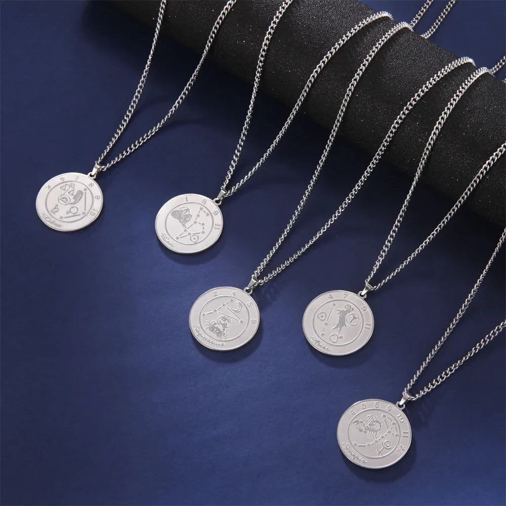 Collar con Colgante Signo del Zodiaco Astrológico para Hombre o Mujer