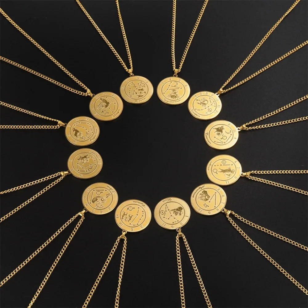 Collar con Colgante Signo del Zodiaco Astrológico para Hombre o Mujer