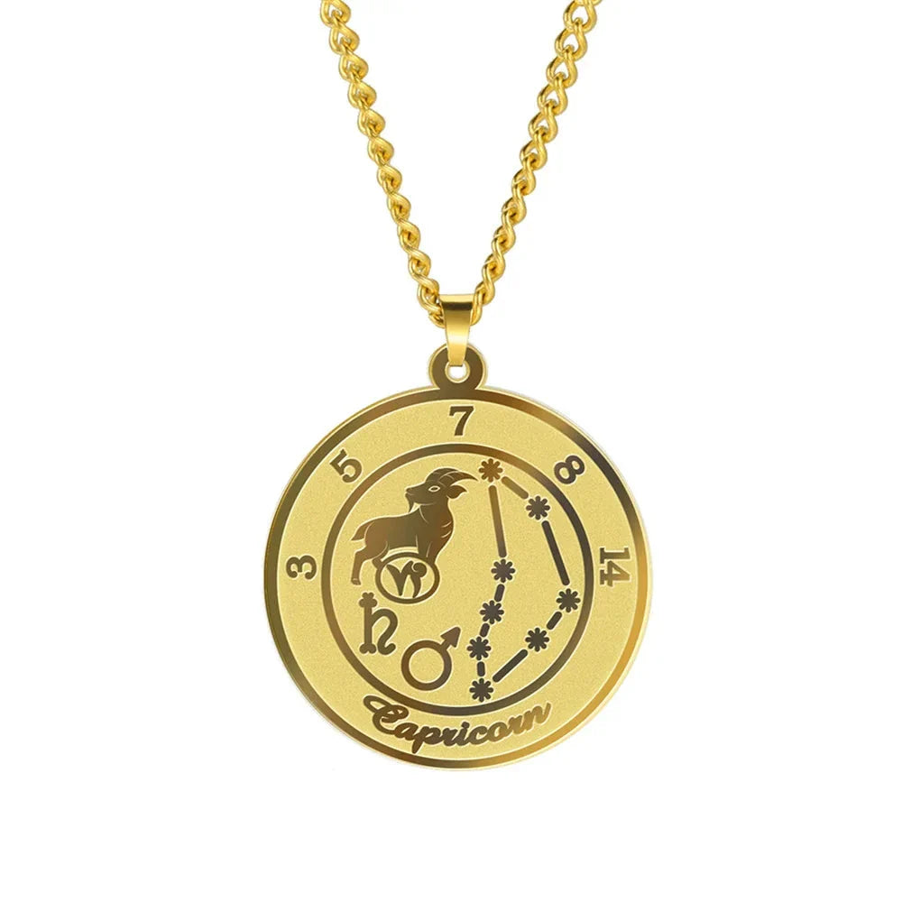 Collar con Colgante Signo del Zodiaco Astrológico para Hombre o Mujer