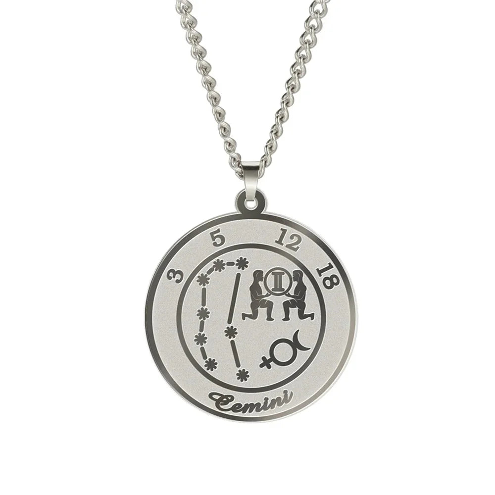 Collar con Colgante Signo del Zodiaco Astrológico para Hombre o Mujer