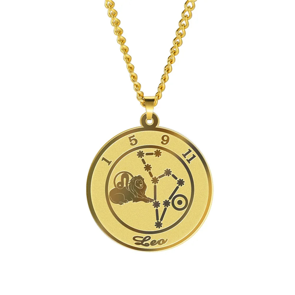 Collar con Colgante Signo del Zodiaco Astrológico para Hombre o Mujer