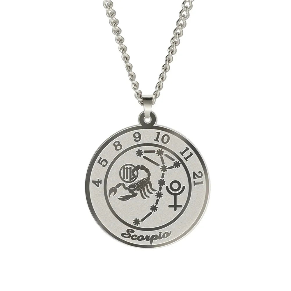 Collar con Colgante Signo del Zodiaco Astrológico para Hombre o Mujer