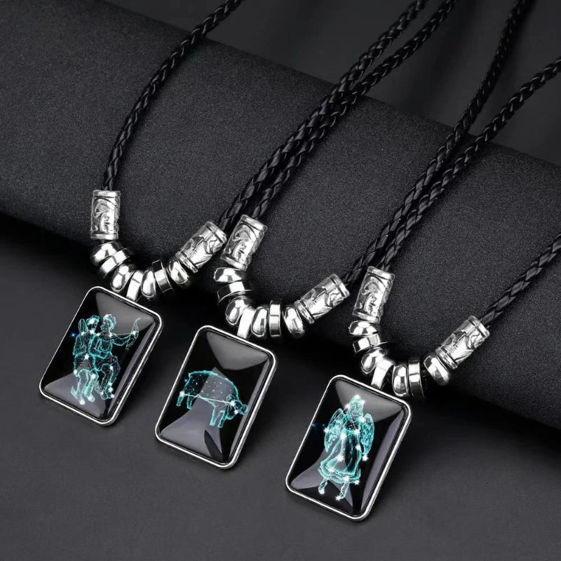 Collar con Colgante del Signo del Zodiaco para Hombre