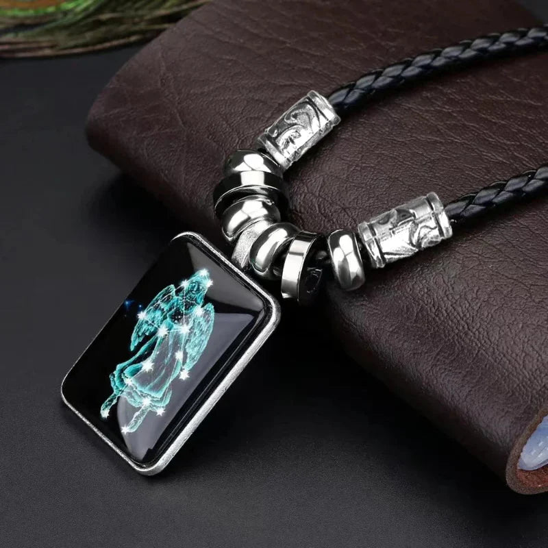 Collar con Colgante del Signo del Zodiaco para Hombre
