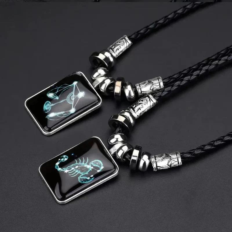 Collar con Colgante del Signo del Zodiaco para Hombre