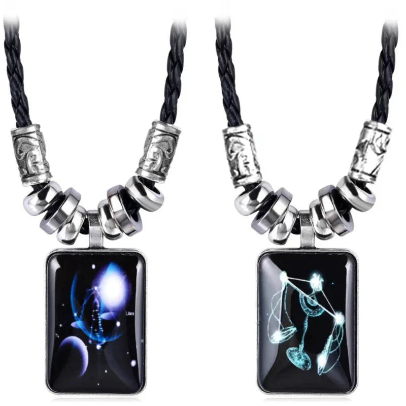 Collar con Colgante del Signo del Zodiaco para Hombre