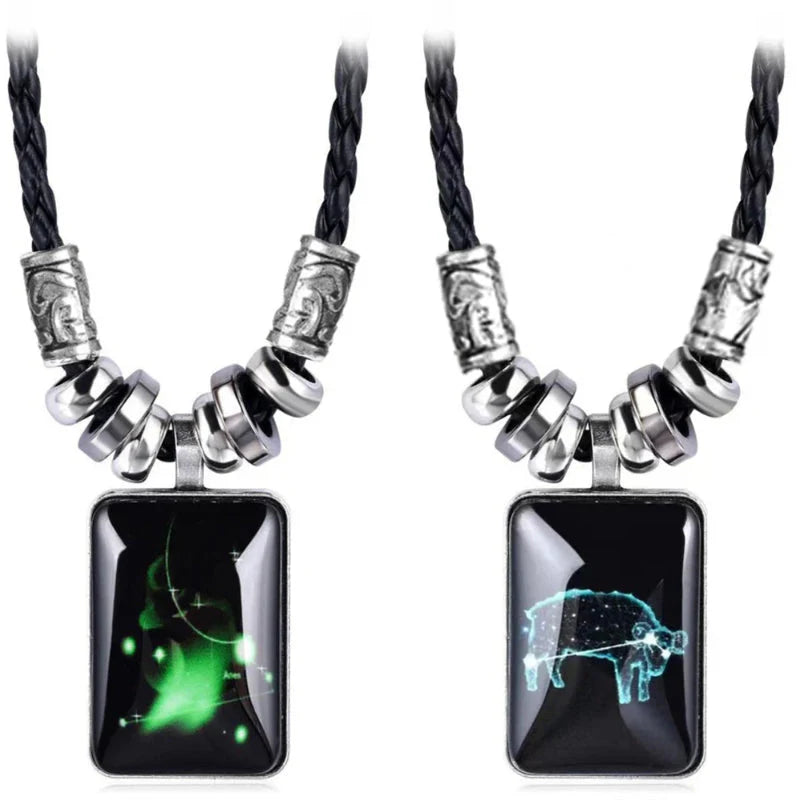 Collar con Colgante del Signo del Zodiaco para Hombre