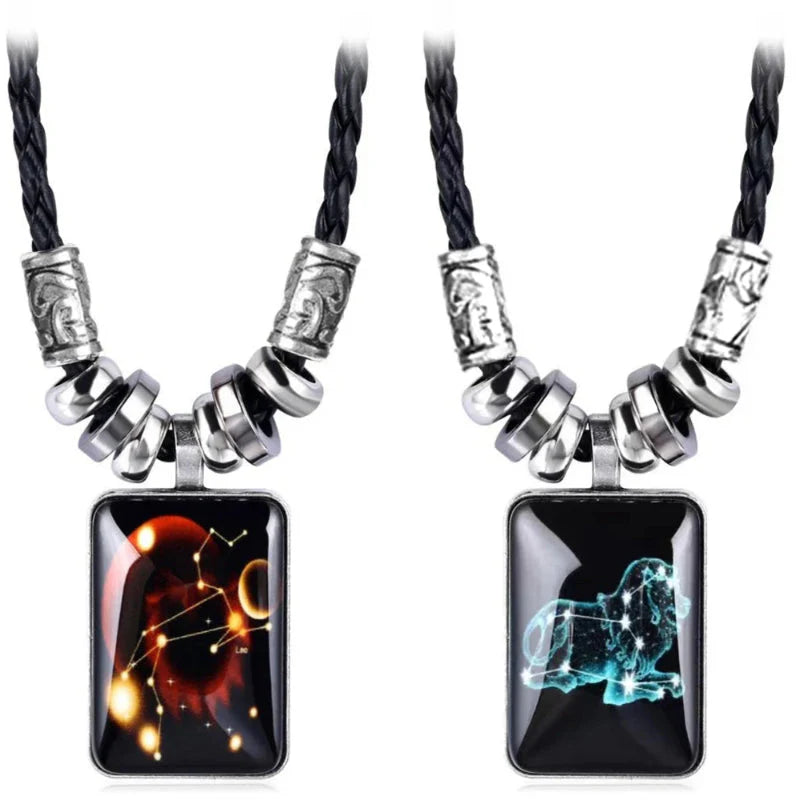 Collar con Colgante del Signo del Zodiaco para Hombre