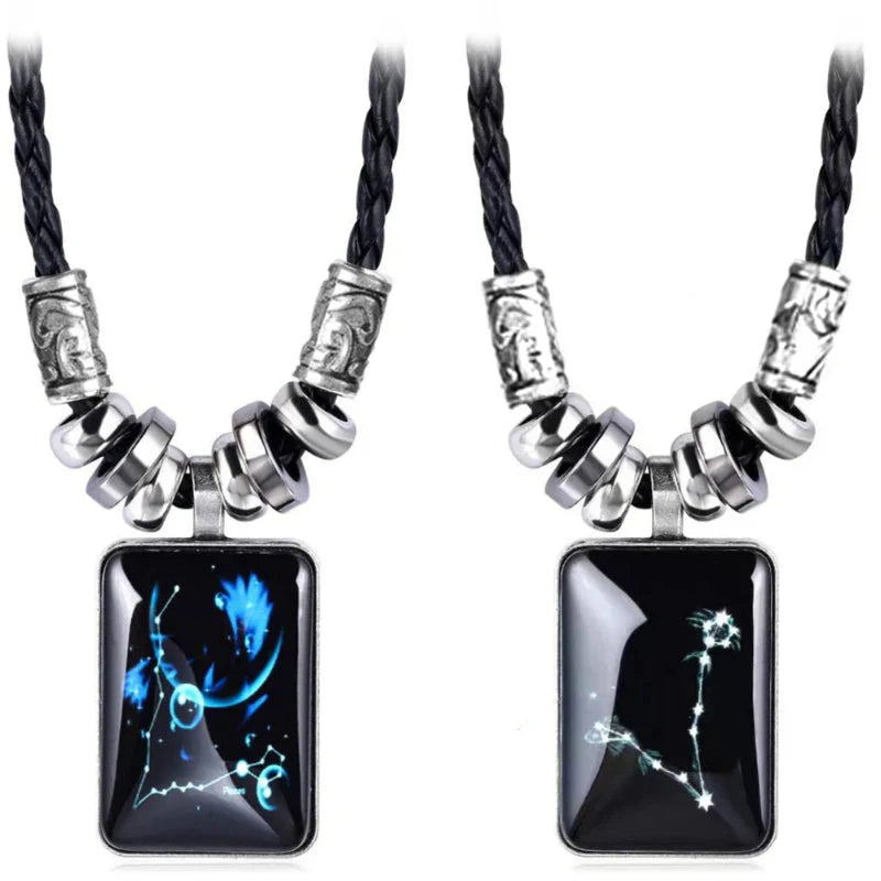 Collar con Colgante del Signo del Zodiaco para Hombre