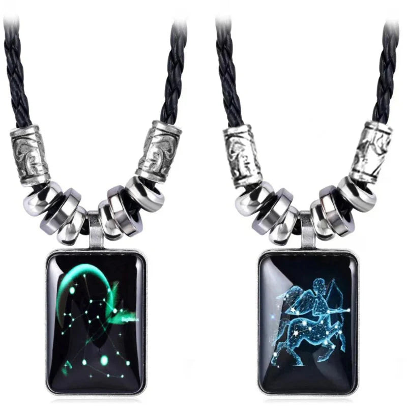 Collar con Colgante del Signo del Zodiaco para Hombre