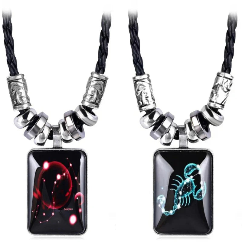 Collar con Colgante del Signo del Zodiaco para Hombre
