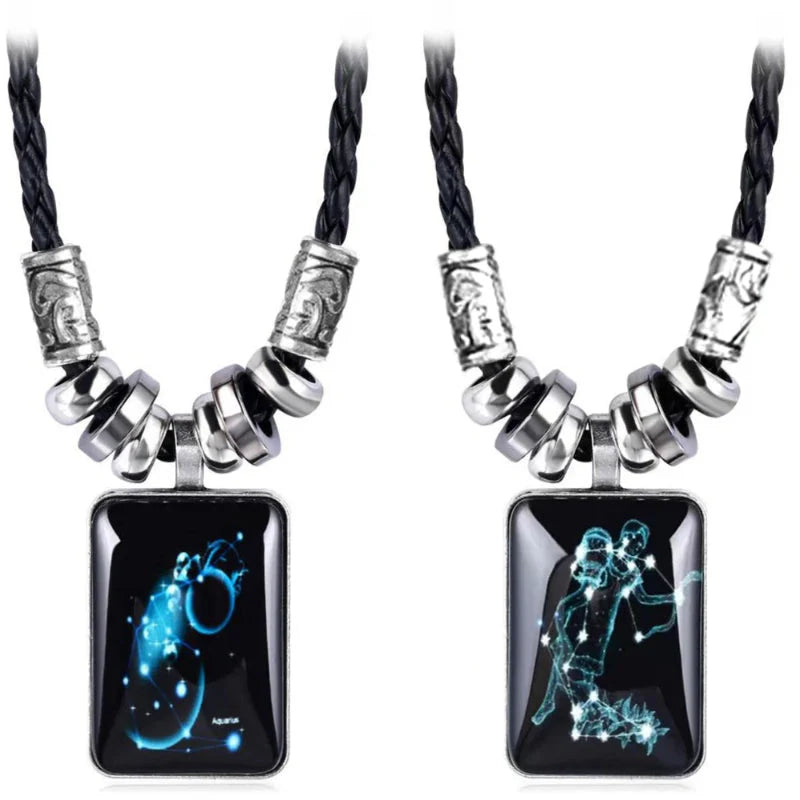 Collar con Colgante del Signo del Zodiaco para Hombre