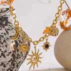 Collar con Colgante Sol y Luna para Mujer