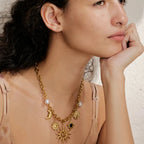 Collar con Colgante Sol y Luna para Mujer