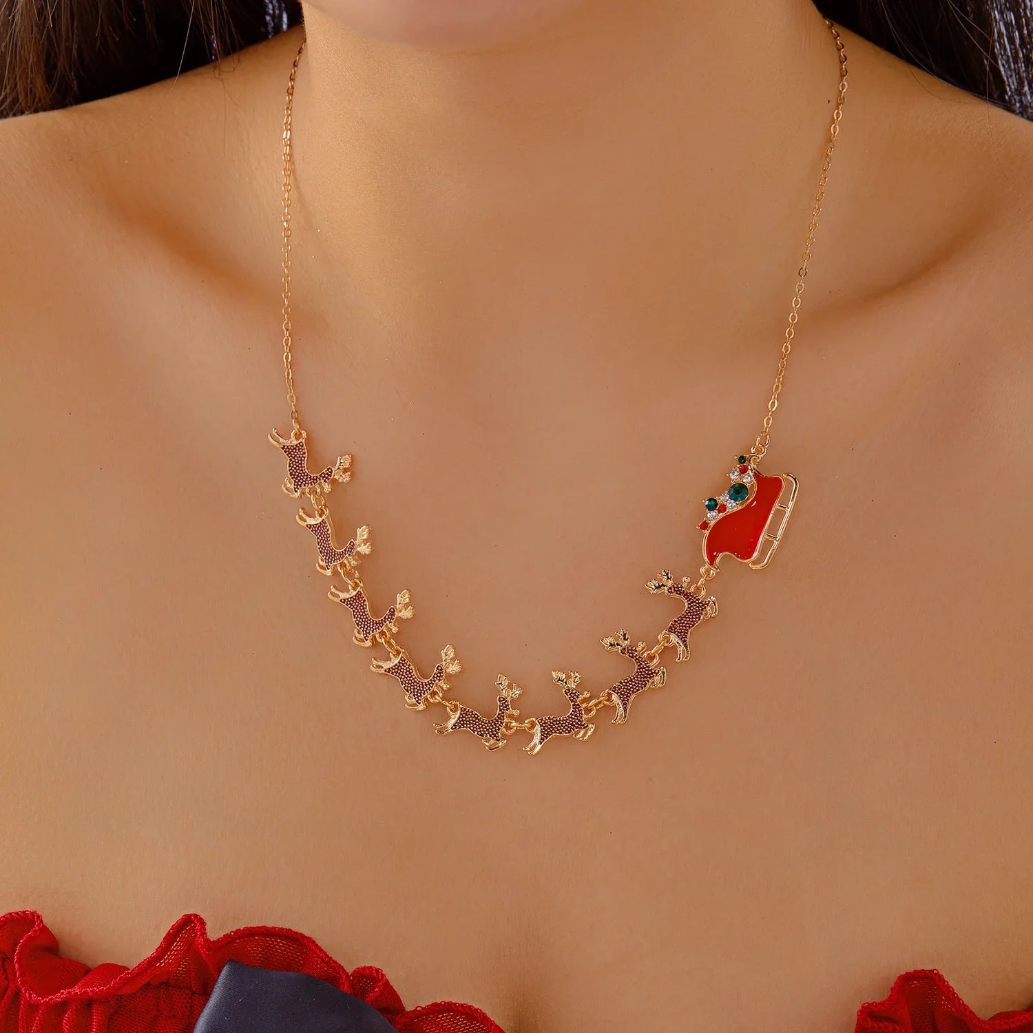 Collar con Colgante Traîneau de Navidad
