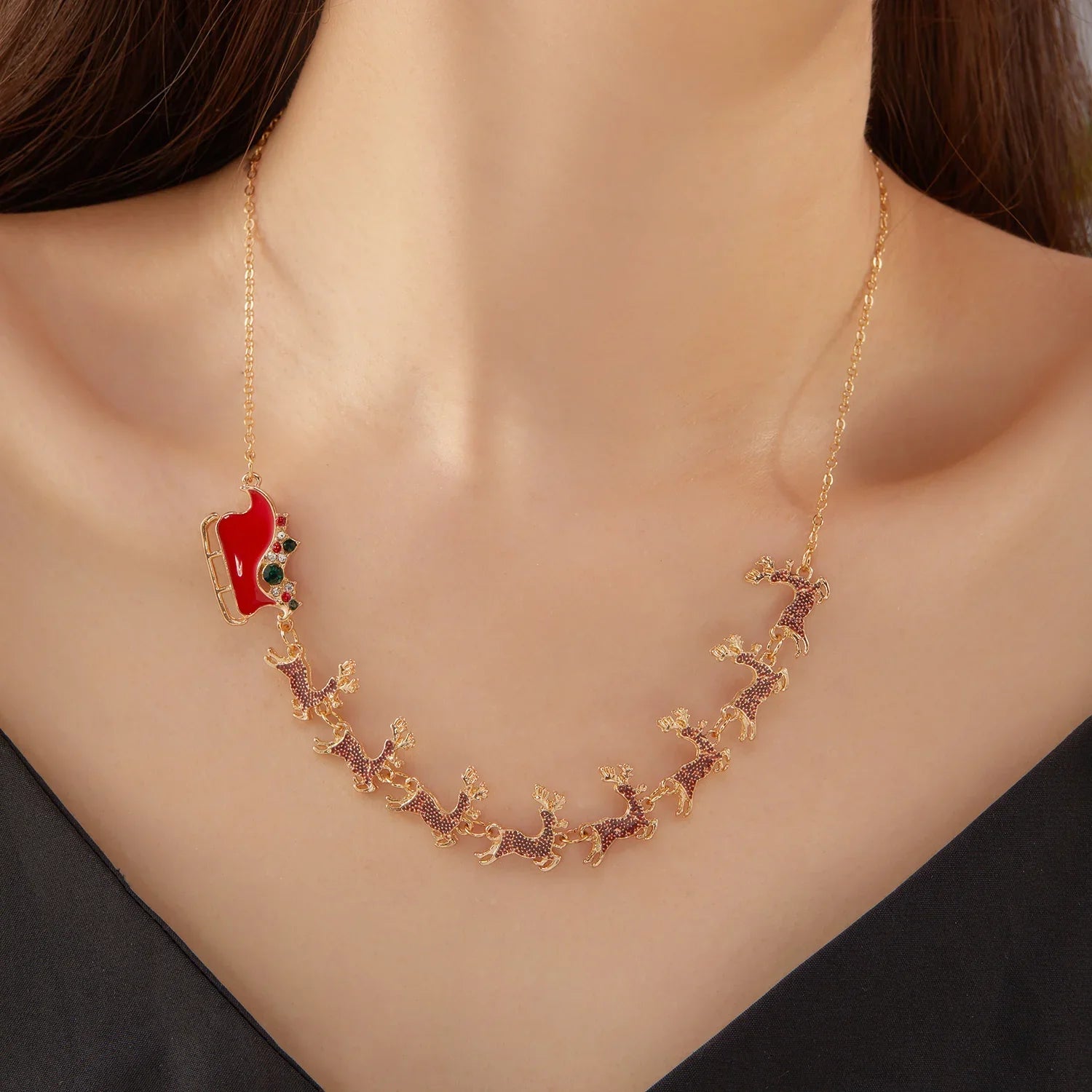 Collar con Colgante Traîneau de Navidad