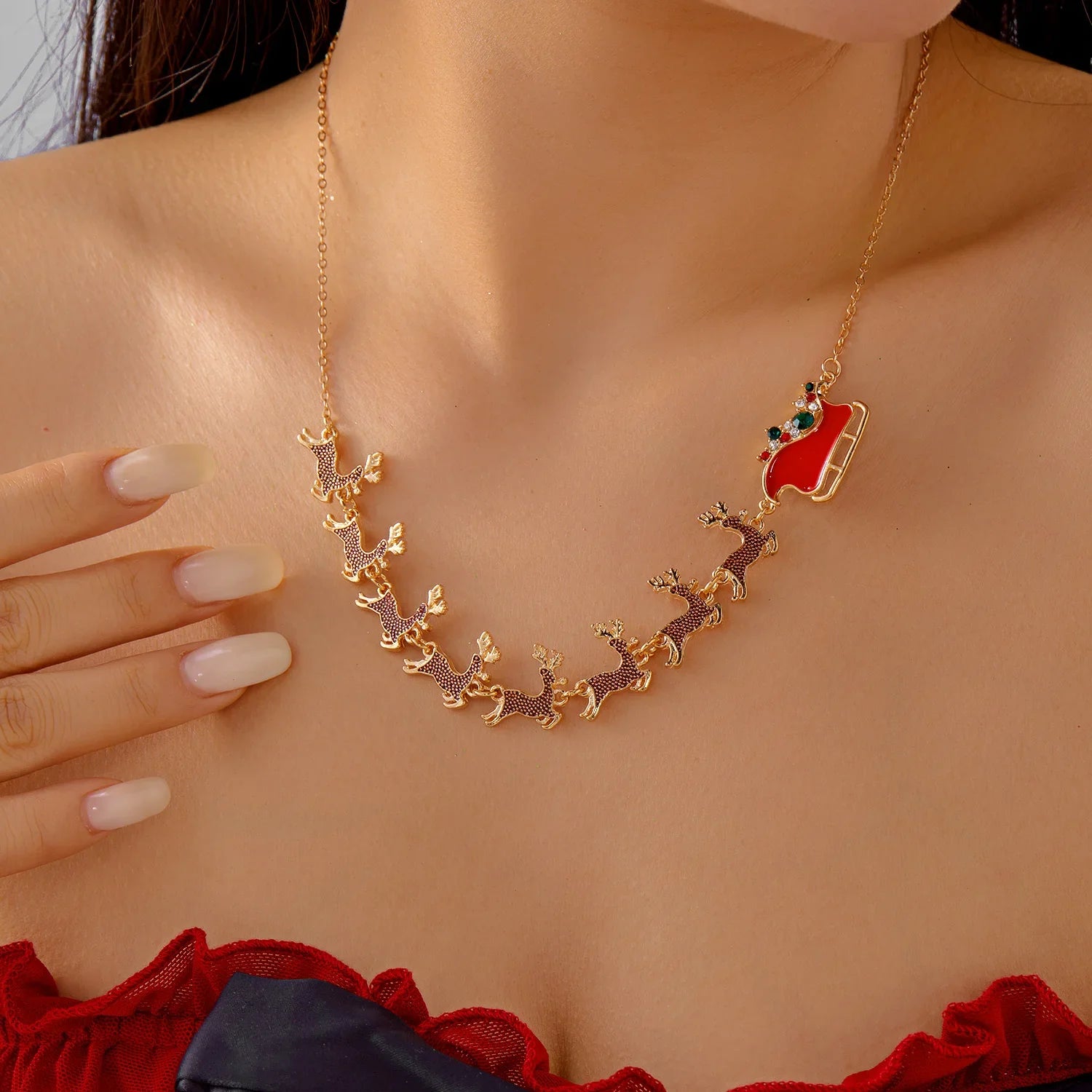 Collar con Colgante Traîneau de Navidad