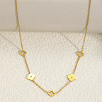 Collar con Colgante de Trébol de 4 Hojas oro