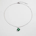Collar con Colgante de Trébol de 4 Hojas Color
