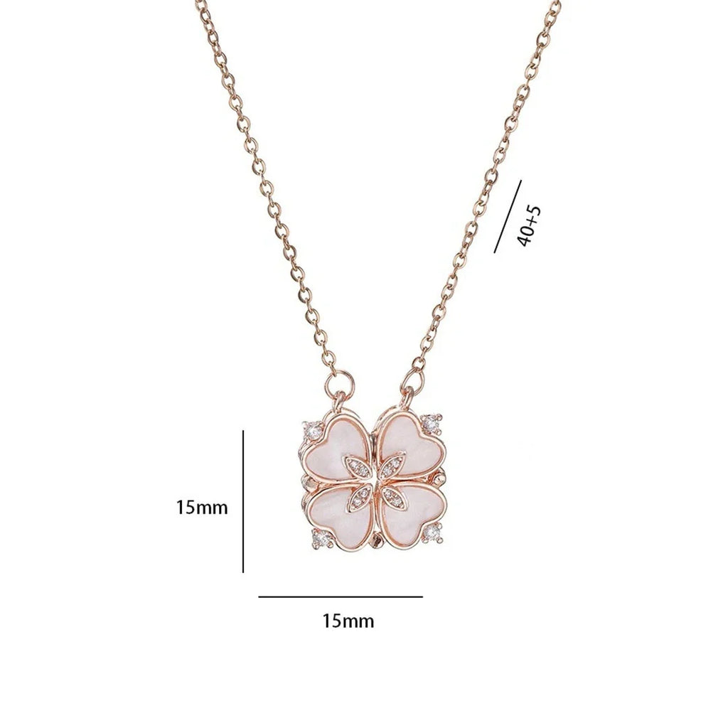 Collar Gargantilla con Colgante de Trébol de 4 Hojas Amuleto de la Suerte