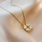 Collar Gargantilla con Colgante de Trébol de 4 Hojas Amuleto de la Suerte oro