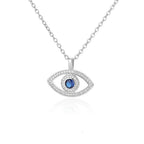 Collar con colgante de circonio Ojo Turco azul en plata