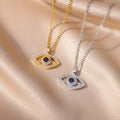 Collar con colgante de circonio Ojo Turco azul en plata